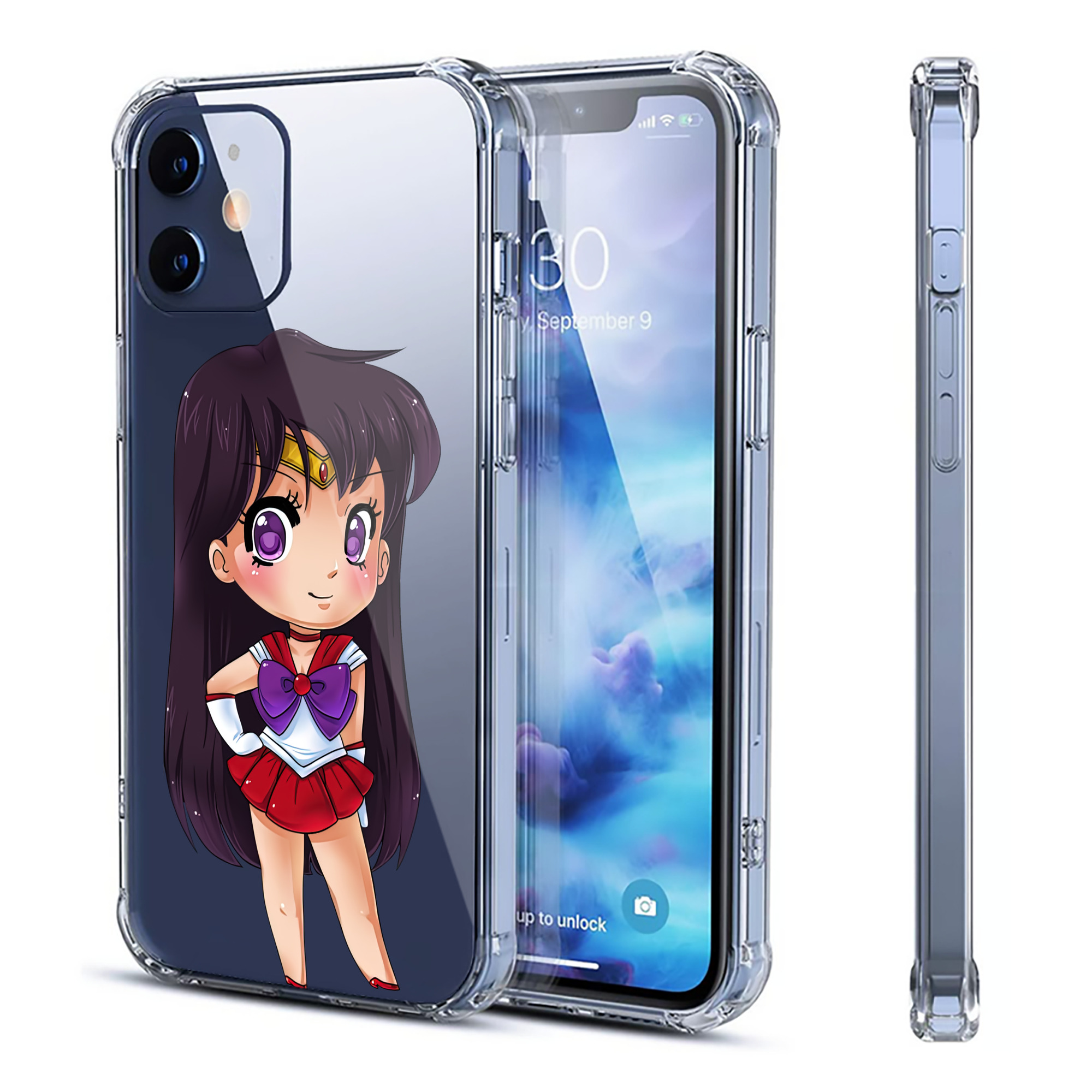 （画像用） 美少女戦士セーラームーン 火野レイ ひの レイ Sailor Moon Hino Rei （セーラーマーズ,Sailor Mars） 【iPhone 12シリーズ対応】透明スマホケース（クリアソフトケース）